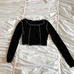 ✨Princess Polly Black Long Sleeved Crop Top✨